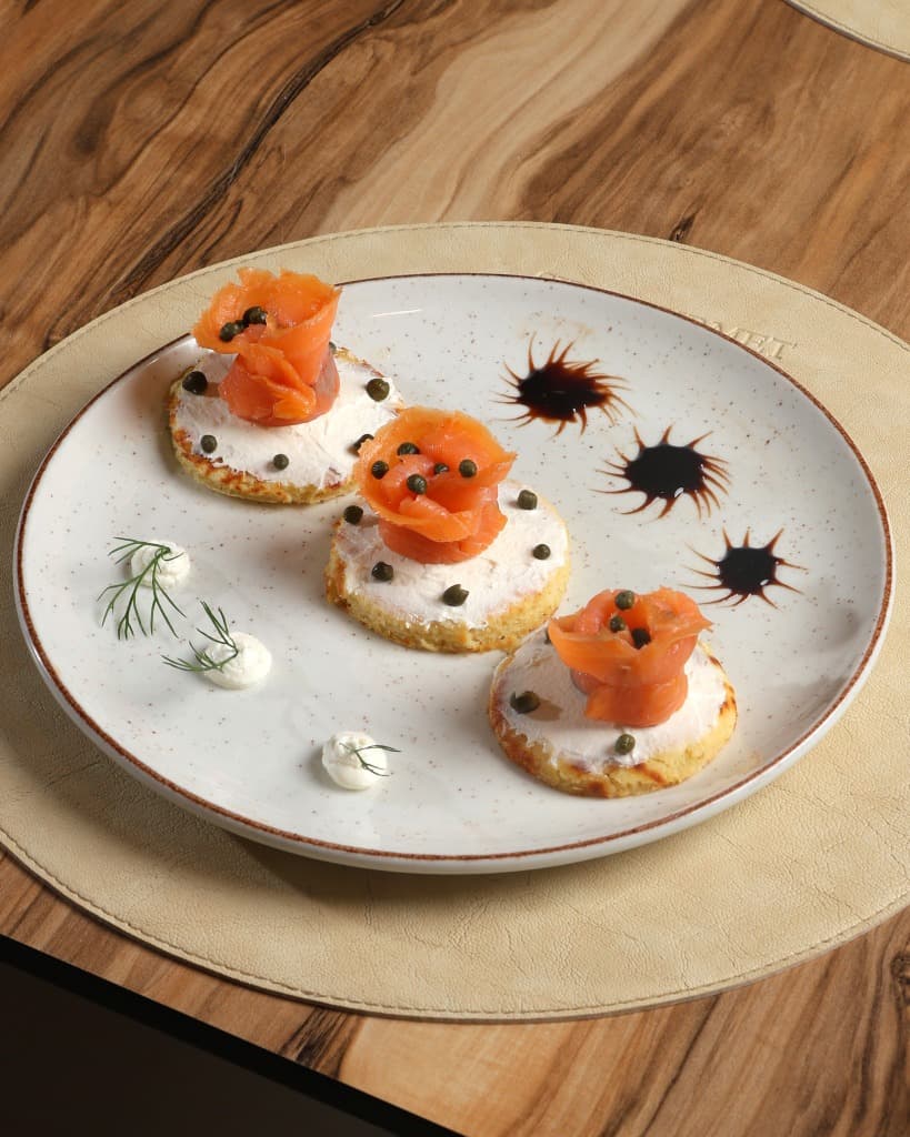 Smoked Salmon Bites on Blinis